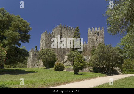 Die Costa Verde, Minho Bezirk, Guimaraes, Portugal, die Burg Sao Miguel Stockfoto