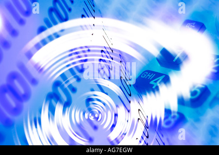 Binär-Code auf einer Telefontastatur Stockfoto