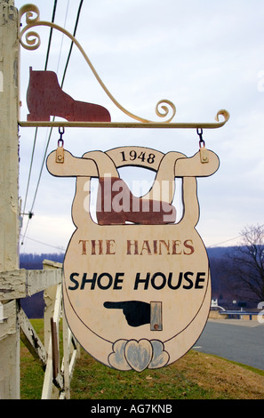 Die Haines Schuhhaus Zeichen gefunden Hellam Pennsylvania Stockfoto