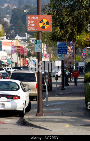 Berkeley California Nuclear Free Zone Zeichen Stockfoto