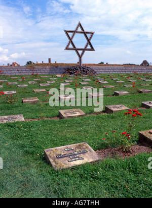 Terezin, Tschechische Republik. Teresienstadt KZ. Jüdischer Friedhof Stockfoto