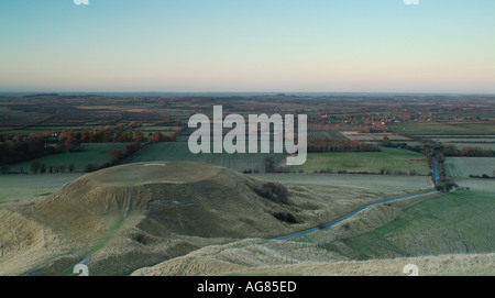 Dragon Hill Standortes eine prähistorische Festung, Uffington, Oxfordshire, England. Stockfoto