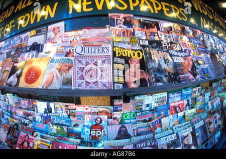 Fisheye Ansicht oder Zeitungsständer in Seattle WA Stockfoto