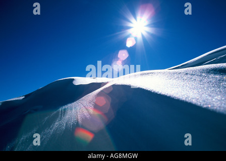 Wind geblasen Schneeverwehungen Stockfoto