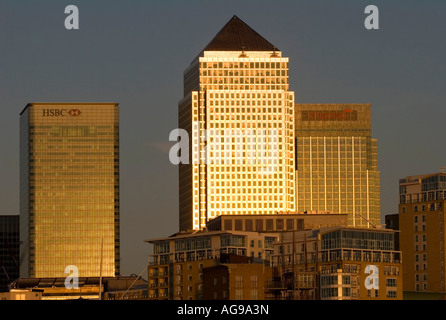 Canary Wharf Wolkenkratzer - Docklands - London Stockfoto