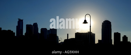 Minneapolis Skyline Silhouette. Stockfoto