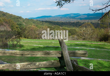 Malerische Aussicht von Blue Ridge Mountains North Carolina Stockfoto