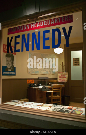 Wahlkampftour Exponate auf John F Kennedy Library and Museum Boston MA Stockfoto