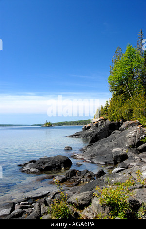 Michigan Isle Royale National Park Felsenküste Stockfoto