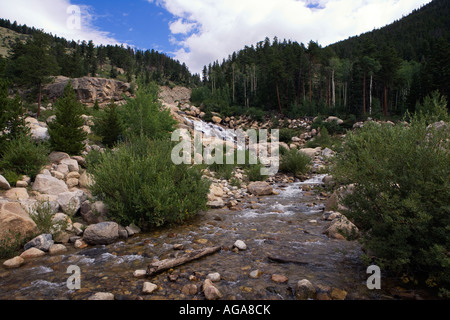 Horseshoe Park Schuttkegel in Rocky Mountain Nationalpark, Estes Park, Colorado, Vereinigte Staaten von Amerika Stockfoto