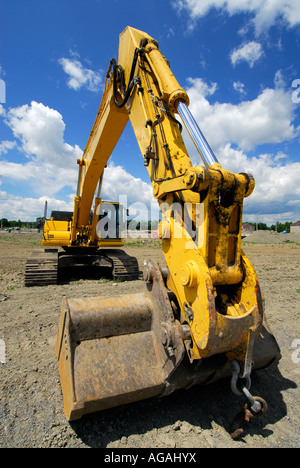 Bagger auf der Baustelle Stockfoto