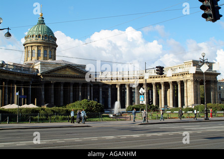 Kathedrale unserer Dame von Kazan am Newski-Prospekt in St. Petersburg Russland Stockfoto