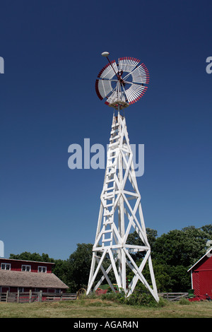 Windmühle auf 1900 Farm, Living History Betriebe in der Nähe von Des Moines Iowa Stockfoto
