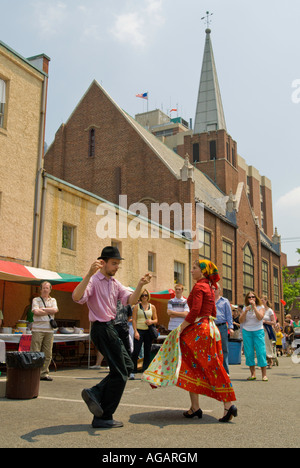 Ungarische Musiker Tänzer auf dem jährlichen ungarischen Festival in New Brunswick New Jersey Stockfoto