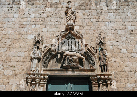 Franziskaner Kirche Portal Altstadt Dubrovnik Kroatien Stockfoto