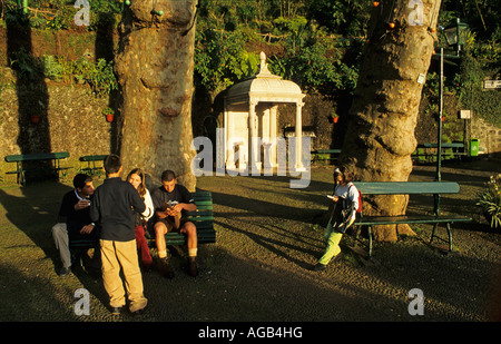 Platz Largo da Fonte in Monte Madeira Insel Portugal Europa Stockfoto