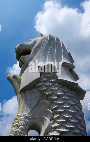 Merlion Statue in Singapur, Nahaufnahme Stockfoto