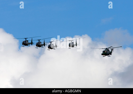 Britische Armee Westland WG-13 Lynx AH7 militärische Hubschrauber Blue Eagles anzeigen team Stockfoto