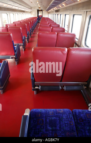 Das Innere von einem Waggon auf die Alaska Railroad, Alaska. Stockfoto