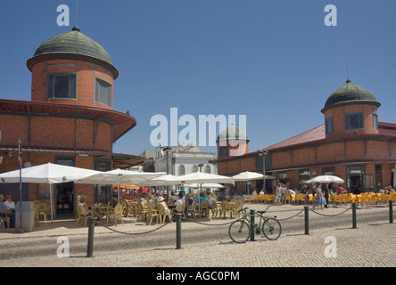 Ost-Algarve, Olhao Markt Altbau Stockfoto