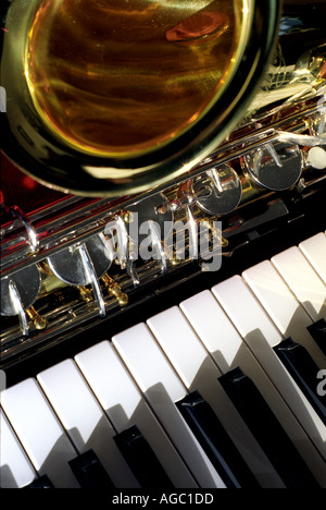 Saxophon und keyboards Stockfoto