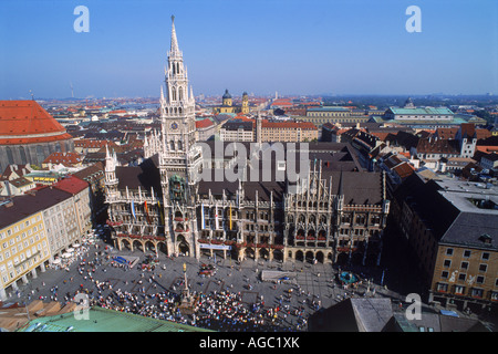 Rathaus am Marienplatz in München Stockfoto