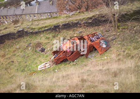 GEDUMPTEN / verlassenen Auto (UK) Stockfoto