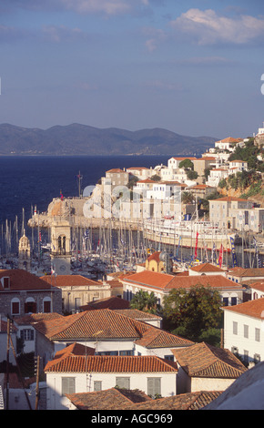 Der Hafen auf der Insel Hydra nahe Athen Griechenland Stockfoto