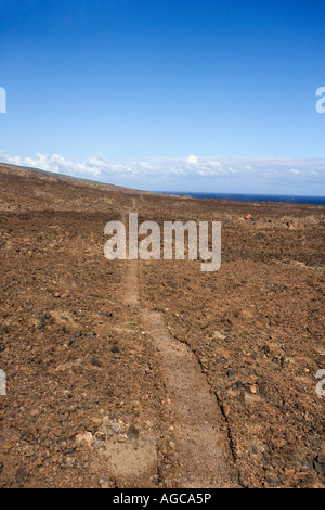 Weg durch felsiges Gelände auf Maui Hawaii Stockfoto