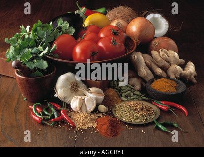 Curry-Zutaten-Stillleben Stockfoto