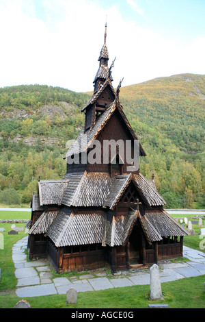 Daube Kirche von Borgund im Süden von Norwegen Stockfoto