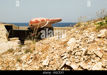 100-Tonnen-Kanone im Fort Rinella, Malta Stockfoto