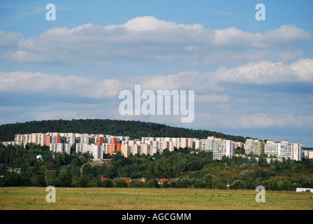 Moderne Wohnhäuser am Stadtrand von Trencin, Region Trencin, Slowakei Stockfoto