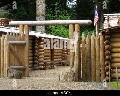 Fort Clatsop Replik von Lewis Clark s Winter Feldlager 1805 1806 Astoria Oregon Stockfoto