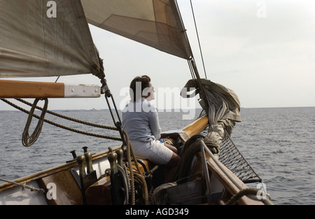 Segeln mit s/y Gratia an Schwedens Westküste Stockfoto