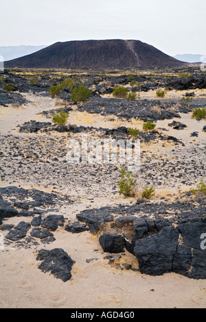 Amboy California Amboy Krater eine symmetrische vulkanischer Schlackenkegel in der Mojave-Wüste Stockfoto