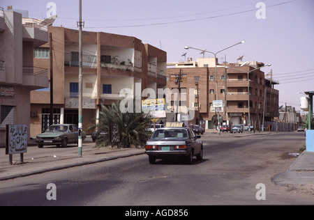 Libyen-Stadt von Sabah Alltag Straße beherbergt Geschäfte Stockfoto