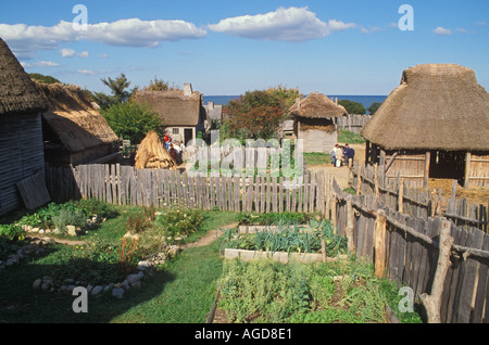 Massachusetts Plymouth Plimoth Plantation living History Museum Reproduktion der Pilger Dorf ca. 1627 Stockfoto