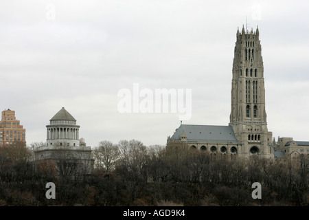 General Grant national Memorial und riverside Kirche riverside Park aus der Hudson River-New York City-New York-USA Stockfoto