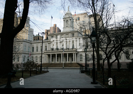 Rathaus in City Hall Park in New York City New York USA Stockfoto