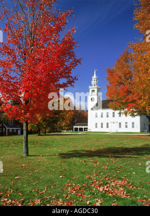 Jaffrey Dorfzentrum Gemeindehaus und Kirche, erbaut im Jahre 1775 in New Hampshire Stockfoto