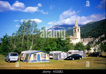 Bramans Massif du Mt Mont Cenis Alpen camping Stockfoto