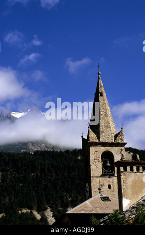 Bramans Massif du Mt Mont Cenis Alpen Kirche Stockfoto