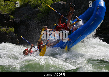 Wildwasser-rafting auf dem Snake River in der Nähe von Jackson Wyoming Stockfoto