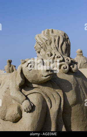 Sandskulpturen von mythischen Pet aus dem antiken Griechenland Stockfoto