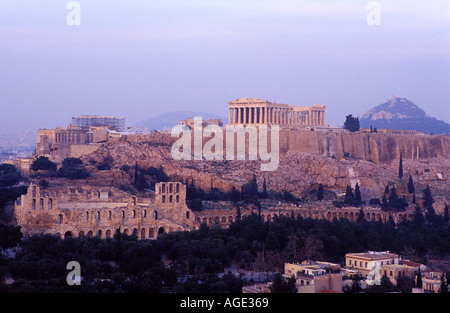 Griechenland Athen die Akropolis Sinn hohe Stadt ist das bedeutendste antike Denkmal in der westlichen Hemisphäre Stockfoto