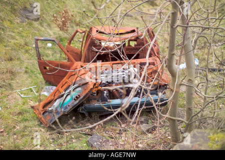 GEDUMPTEN / verlassenen Auto (UK) Stockfoto