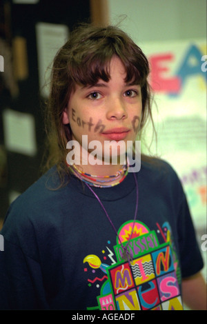 Groveland Grundschule Schüler: 12 in der Schule Science Fair. St Paul Minnesota USA Stockfoto