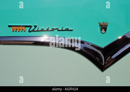 Nahaufnahme Detail 1955 Ford Crown Victoria Automobil Oldtimer-Show Stockfoto