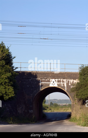 Die Eisenbahn Brücke wo am 8. 8. August 1963 die berüchtigten Great Train Robbery bei Sears stattfand Kreuzung in der Nähe von Cheddin Stockfoto